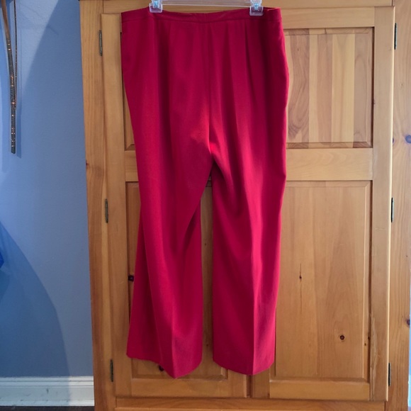 Cherry red fully lined slacks. 💯 poly. 20W - Picture 2 of 4